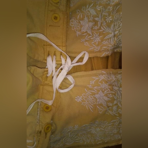 NWT Embroidered Whistlestop Underjohns Marigold Pants 228 Yellow Magnolia Pearl - Picture 11 of 13